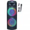 INOVALLEY KA113XXL - Enceinte lumineuse Bluetooth 400W - Fonction Karaoké - 2 Haut-parleurs - Boule kaléidoscope LED - Port USB