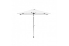 Parasol droit Diam. 3 m – Hauteur ajustable - Mat Aluminium et toile polyester 160g - Blanc