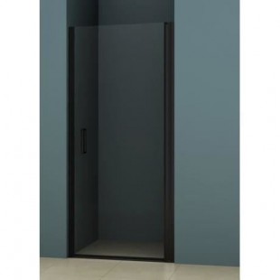 AURYS Gascogne 80 Droite Porte de douche - L80 x 198 cm - Profilé aluminium anodisé noir mat