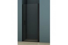 AURYS Gascogne 80 Droite Porte de douche - L80 x 198 cm - Profilé aluminium anodisé noir mat
