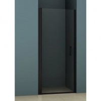 AURYS Gascogne 80 Gauche Porte de douche - L80 x 198 cm - Aluminium anodisé noir mat