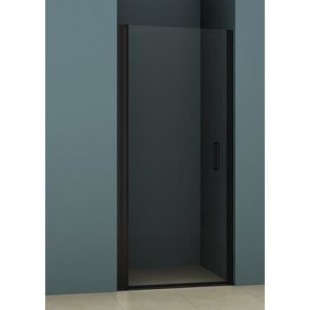 AURYS Gascogne 80 Gauche Porte de douche - L80 x 198 cm - Aluminium anodisé noir mat