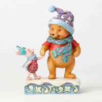 Figurine Disney - ENESCO - Winnie et Porcinet avec Bonnet et Écharpe