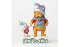 Figurine Disney - ENESCO - Winnie et Porcinet avec Bonnet et Écharpe