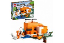 LEGO 21178 Minecraft Le Refuge du Renard, Jouet de Construction Maison, Enfants des 8 ans, Set avec Figurines Zombie, Animaux