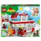 LEGO 10970 DUPLO La Caserne Et L'Hélicoptere Des Pompiers, Avec Jouet Camion Push & Go Pour les Enfants de 2 Ans et Plus