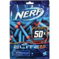 NERF - Elite 2.0 - Recharge de 50 fléchettes en mousse NERF - Elite 2.0 officielles - compatibles avec les Blasters NERF - Elite