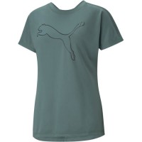 PUMA - T-shirt de sport Cat Tree - technologie Drycell - vert - femme