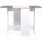 Table a manger pliable VARDA - Blanc et imitation ciment - 4 personnes - L 104 x P 76 x H 74 cm