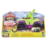 PLAY-DOH - Wheels - Jouet Monster Truck avec voiture et 4 couleurs