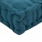 COTTON WOOD Coussin de palette 100 % Coton uni - 60x120x10 cm - Bleu canard