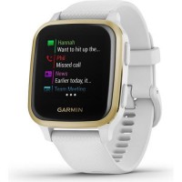 GARMIN Venu Sq - White/Light Gold - Montre GPS de sport connectée santé et bien-etre