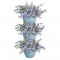 ELHO - Pot de fleurs - Vibia Campana Foret Vertical Set/3 - Bleu Vintage - Balcon extérieur - L 17.1 x W 20.7 x H 29.7 cm