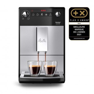 MELITTA F230-101 - Machine a café Purista - Expresso Automatique avec broyeur a grains - 1450W - Réservoir d'eau 1,2L - Argent