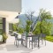 Table de jardin extensible rectangulaire - Gris foncé - En aluminium - 135 / 270 x 90 x 75 cm