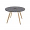 Table de jardin ronde - Acier thermolaqué + nassilium en lamelles - Diametre 110 cm