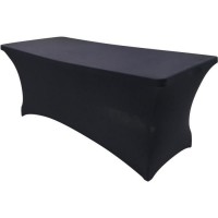 Housse table reception 180x75cm - noir
