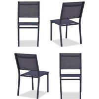 Lot de 4 fauteuils a manger de jardin - Aluminium - 54 x 57 x 88 cm