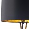 MIKADO - Lampadaire Trépied Métal Noir - Abat jour tissu Noir et doré - Diam 34 x H 140 cm
