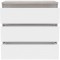 Commode CHELSEA 3 Tiroirs - Couleur blanc/béton clair - L 77,2 x P 42 x H 79,9 cm