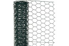 NATURE Maille hexagonale en acier galvanisé plastifié vert - Ø 25 mm - 50cmx2,50 m