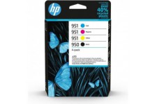 HP 950/951 Pack de 4 cartouches noire, cyan, jaune et magenta authentiques (6ZC65AE) pour HP OfficeJet Pro 8600