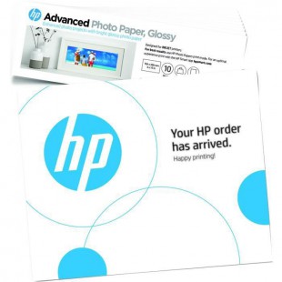 HP - Papier photo finition glacée HP Avancée - 250 g/m2, 4 x 12 pouces (101 x 305 mm) - 10 feuilles