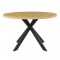 Table a manger - Ronde - Scandinave - CESAME - L 120 x P 75 x H 69 cm - Pieds métal - Décor chene