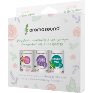 Kit Découverte 3 huiles essentielles Softness & Relaxation Aromasound