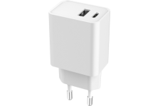 Double Chargeur maison USB A+C PD 32W (12+20W) Power Delivery Blanc Bigben