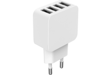 Chargeur maison 4x USB A 5.4A IC Smart Blanc Bigben