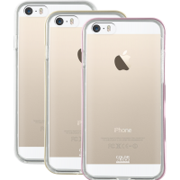 Lot de 3 bumpers Colorblock rose, doré et blanc pour iPhone 5/5S/SE