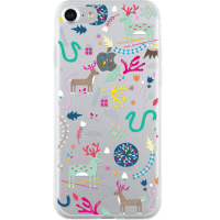 Coque semi-rigide transparente motifs rennes pour iPhone SE (2020)/8/7
