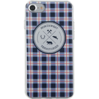 Coque souple bleue motifs à carreaux North West pour iPhone SE (2020)/8/7