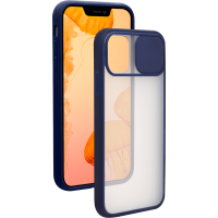 Coque Slide Contour Bleu avec cache coulissant pour caméra pour iPhone 12 / 12 Pro Bigben