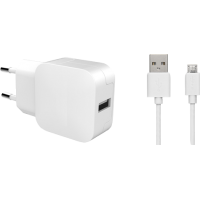 Chargeur maison rapide et intelligent 2.4A + Câble USB A/micro USB 1,2 m Blanc Bigben