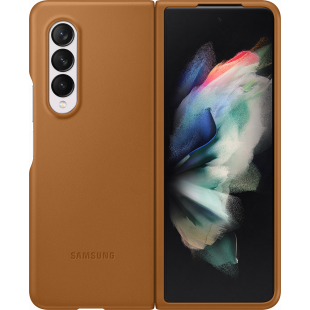 Coque en Cuir pour Samsung G Z Fold 3 Marron Samsung