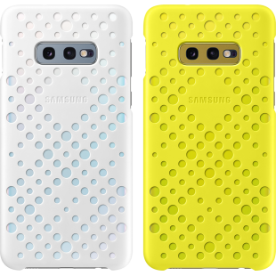 Coques rigides perforées blanche et jaune EF-XG970CW Samsung pour Galaxy S10e
