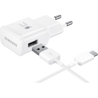 Chargeur maison rapide 2.1A + Câble USB A/USB C 1,5 m Blanc Samsung
