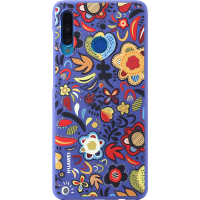 Coque semi-rigide bleue florale Huawei pour P30 Lite