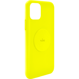 Coque Silicone Icon aimantée Jaune Fluo pour iPhone 11 Puro