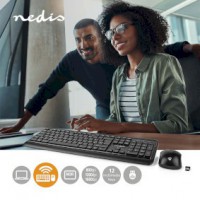 Kit clavier et souris Sans Fil Connexion souris et clavier: USB 800 / 1200 / 1600 dpi PPP (DPI) réglable QWERTY