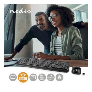 Kit clavier et souris Sans Fil Connexion souris et clavier: USB 800 / 1200 / 1600 dpi PPP (DPI) réglable AZERTY