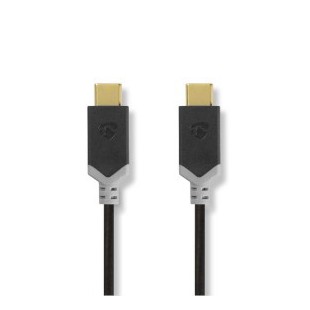 Câble USB USB 3.2 Gen 1 USB-C™ Mâle USB-C™ Mâle 4K@60Hz 5 Gbps Plaqué or 2.00 m Rond PVC Noir