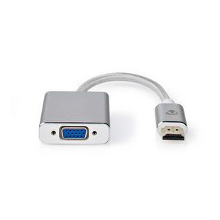 Adaptateur VGA HDMI™ Connecteur VGA Femelle 15p Plaqué or Droit Aluminium Argent