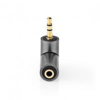 Adaptataeur audio stéréo 3.5 mm Mâle 3.5 mm Femelle Plaqué or Droit Métal Gris Métal Gun / Or 1 pièces