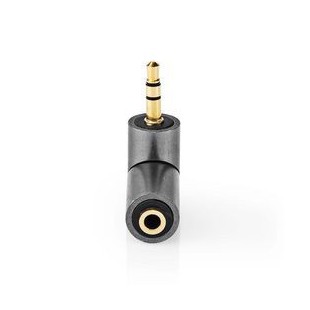 Adaptataeur audio stéréo 3.5 mm Mâle 3.5 mm Femelle Plaqué or Droit Métal Gris Métal Gun / Or 1 pièces
