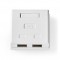 Boîte murale réseau Sur le mur 2-Port port(s) UTP CAT6 Droit Femelle Plaqué or PVC Blanc