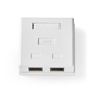 Boîte murale réseau Sur le mur 2-Port port(s) UTP CAT6 Droit Femelle Plaqué or PVC Blanc