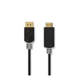 Câble Display Port DisplayPort Mâle HDMI™ Connecteur 4K@30Hz Plaqué or 3.00 m Rond PVC Anthracite